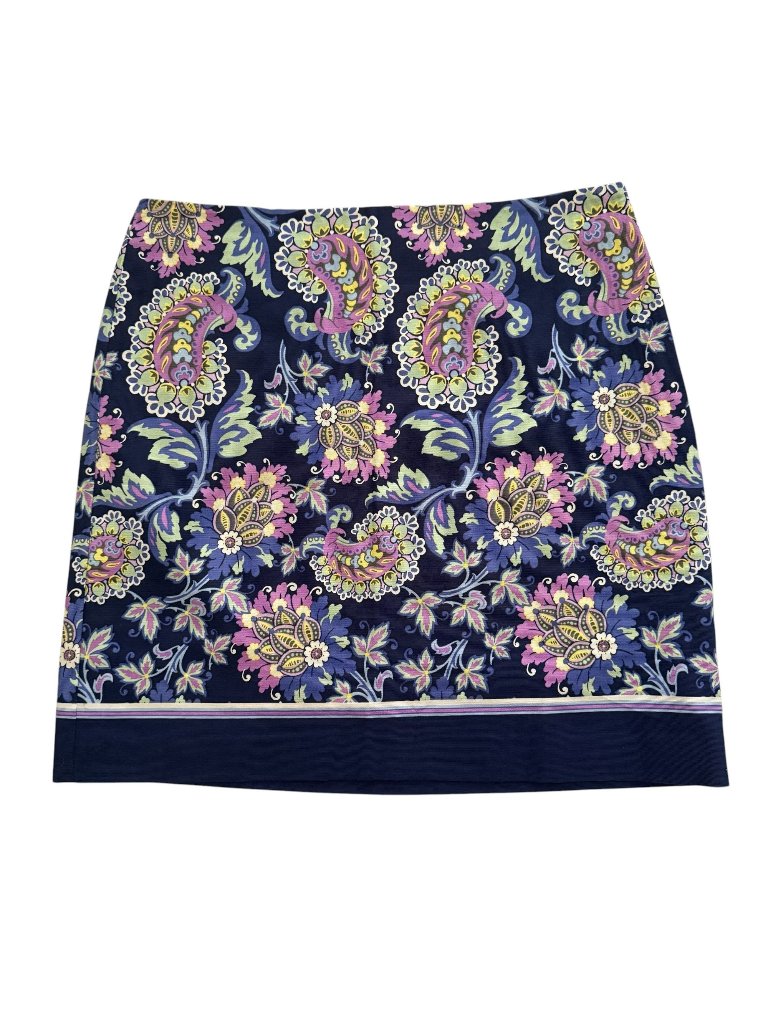 Nwt Talbots Paisley Floral Cotton Blend Skirt Size 10 Lined Side Zipper